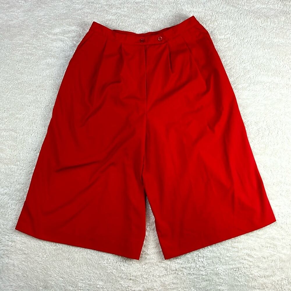 Vintage 80s Barclay Square high waisted red culottes, size small - med